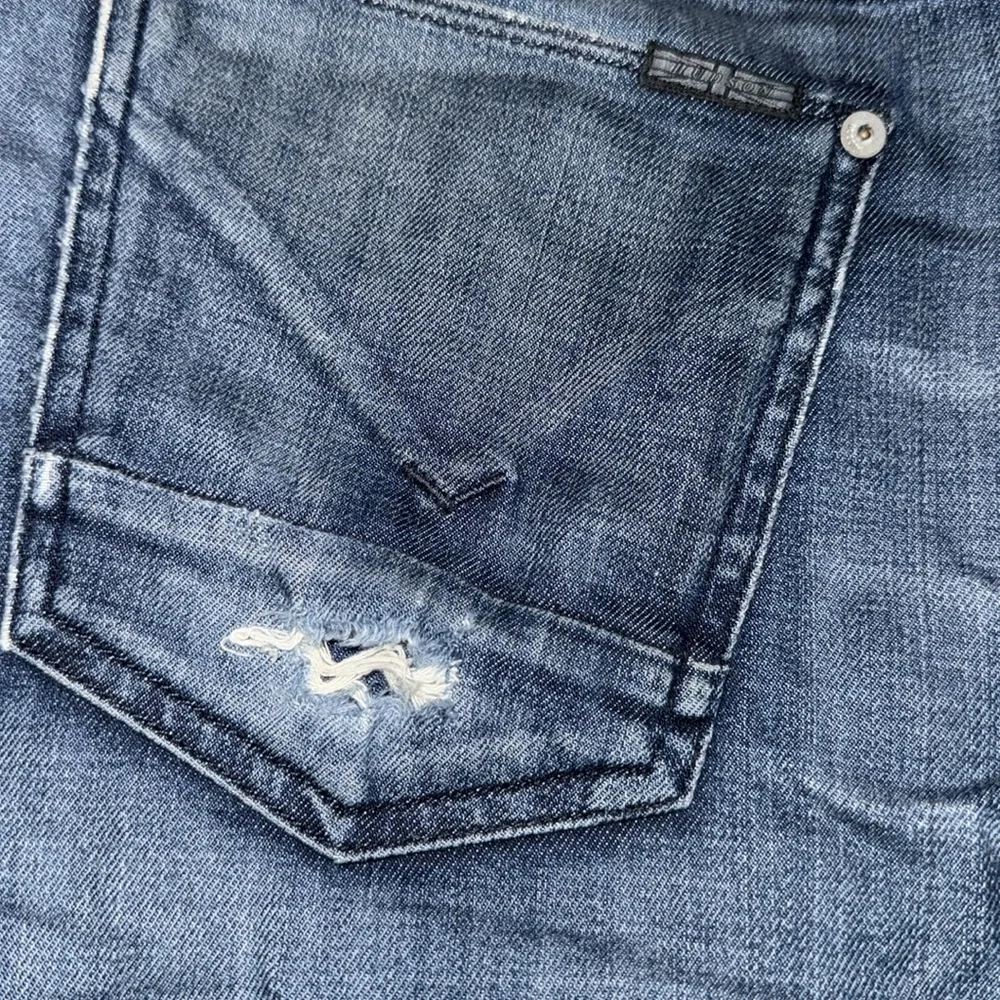 Hudson denim blue jeans men’s pants distressed Blake style Slim Straight Leg 33​ - Picture 6 of 12